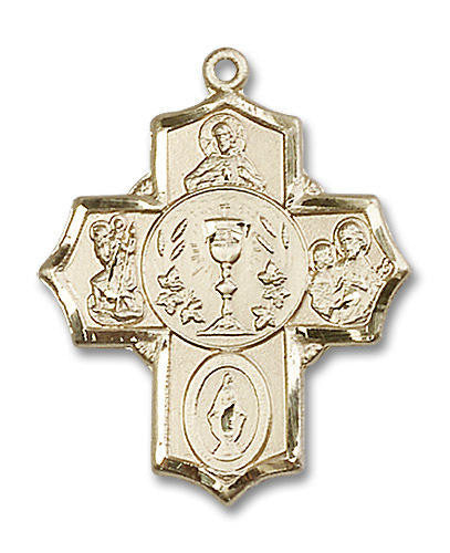 Communion 5-Way Medal - 14kt Gold Pendant 2 Sizes