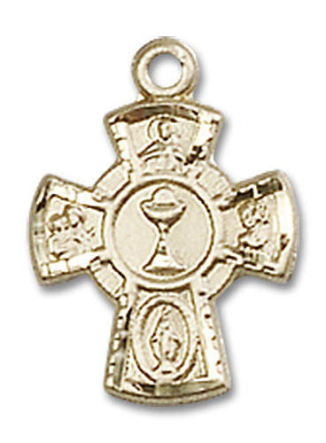 Communion Chalice 5-Way Medal - 14kt Gold Pendant 0845