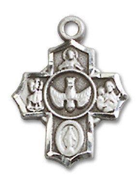Confirmation 5-Way Medal Charm - Sterling Silver Pendant (3190SS)