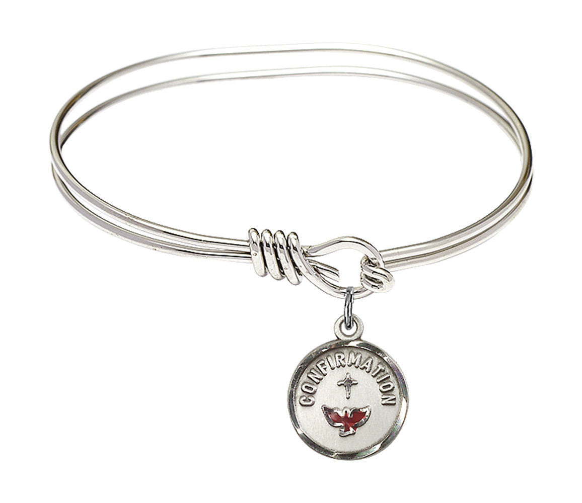 Confirmation Eye Hook Bangle Bracelet - Sterling Silver Charm 0601XSS