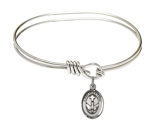 Confirmation Eye Hook Bangle Bracelet - Sterling Silver Charm 0973SS