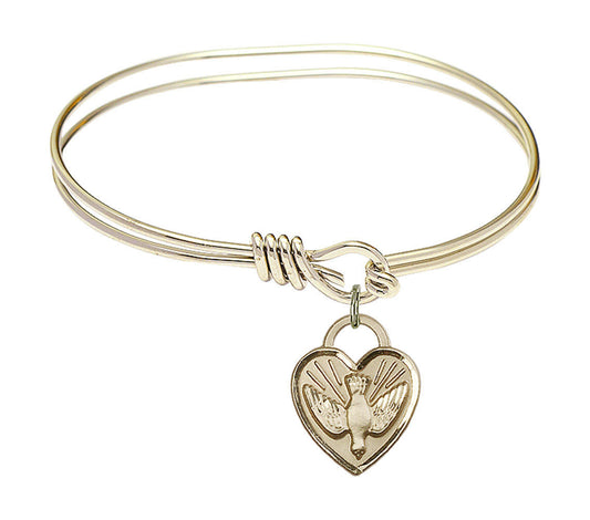 Confirmation Heart Eye Hook Bangle Bracelet - Gold-Filled Charm 3405GF