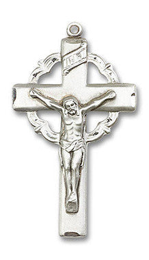 Crown Crucifix Pendant - Sterling Silver 1 5/8" x 1" (0640SS)