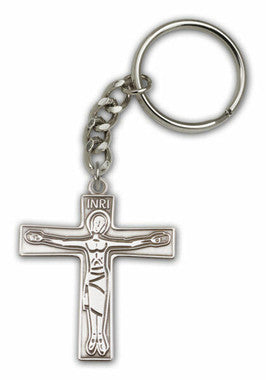 Crucifix Keychain - Silver Finish