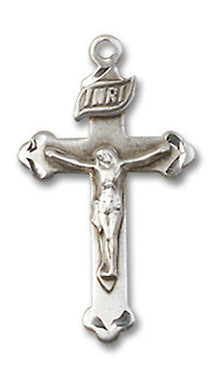 Crucifix Pendant - Sterling Silver 7/8" x 1/2" (0669SS)