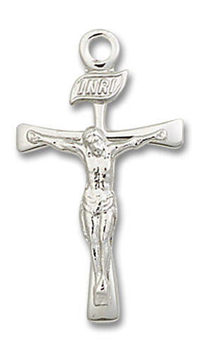 Crucifix Pendant - Sterling Silver 7/8 x 1/2 2137SS