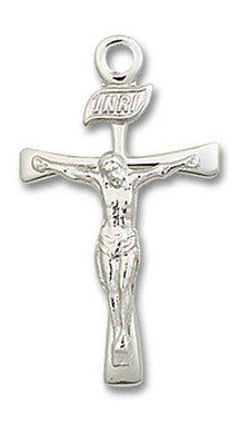 Crucifix Pendant - Sterling Silver 7/8" x 1/2" (2137SS)
