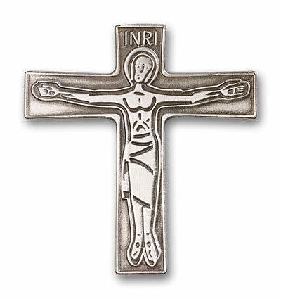 Crucifix Visor Clip - Silver Finish 1026V