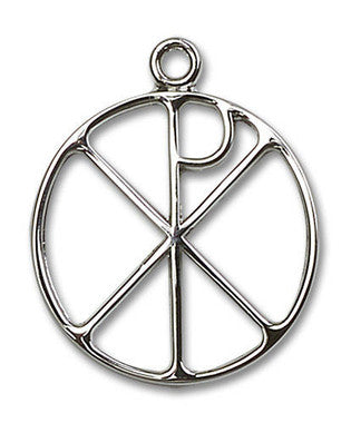 Cut Out Chi Rho Pendant - Sterling Silver 1" x 7/8" (2295SS)