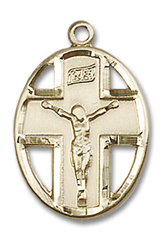 Cut Out Crucifix Pendant - 14kt Gold 2 Sizes