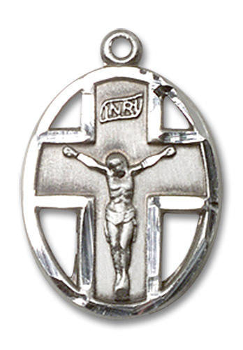 Cut Out Crucifix Pendant - Sterling Silver 2 Sizes