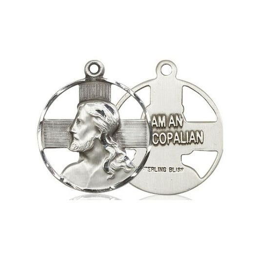 Bliss Manufacturing Inc Cut Out Episcopalian Head of Christ Pendant - Sterling Silver 7/8 x 3/4 4221EPISSS