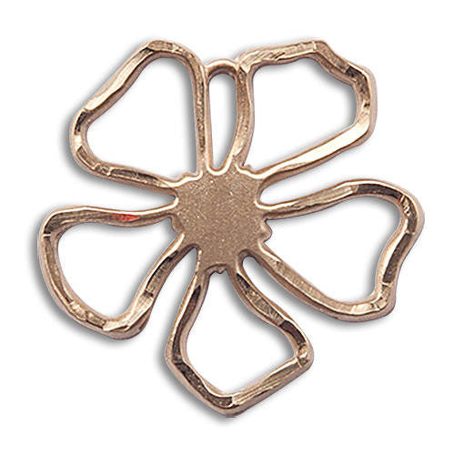 Cut Out Five Pedal Flower Pendant - 14kt Gold 1 x 1 5109