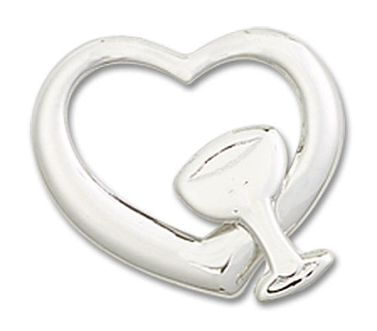 Cut Out Heart and Chalice Pendant Charm - Sterling Silver 4205SS
