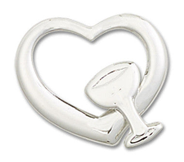Cut Out Heart & Chalice Pendant Charm - Sterling Silver (4205SS)