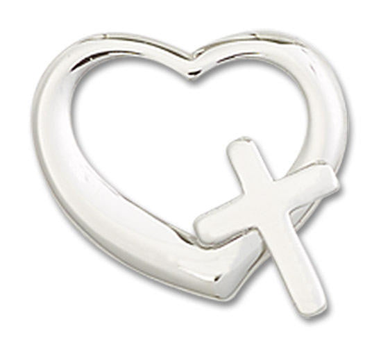 Cut Out Heart and Cross Pendant - Sterling Silver 4207SS
