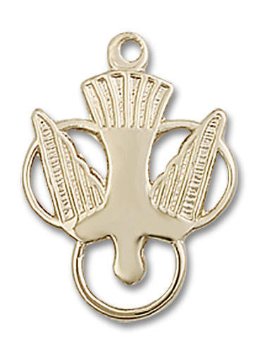 Cut Out Holy Spirit Dove Pendant - 14kt Gold 3/4 x 1/2 5430
