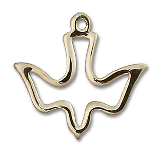 Cut Out Holy Spirit Dove Pendant - 14kt Gold 3/4 x 3/4 1510