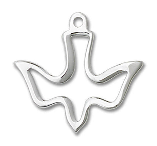 Cut Out Holy Spirit Dove Pendant - Sterling Silver 3/4 x 3/4 1510SS
