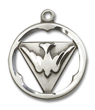 Cut Out Holy Spirit Pendant - Sterling Silver 3/4" x 5/8" (4224SS)