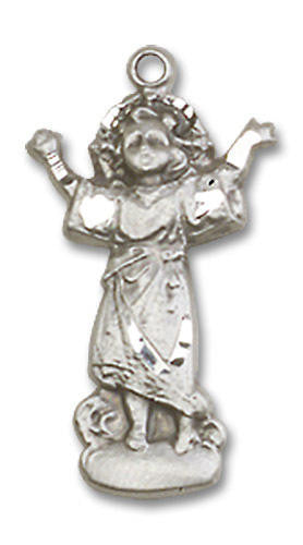 Divino Nino Figurine Pendant - Sterling Silver 3/4 x 3/8 0829SS