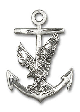 Eagle on Anchor Pendant - Sterling Silver 1" x 5/8" (5691SS)