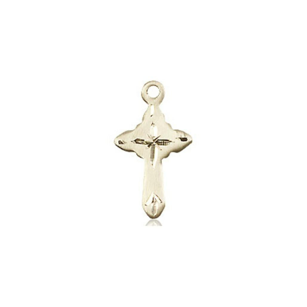 Embellished Cross Pendant - 14kt Gold 5/8 x 3/8 2525