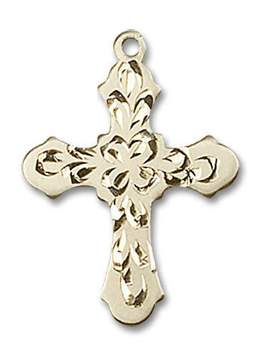 Embellished Cross Pendant - 14kt Gold 7/8 x 5/8 60363