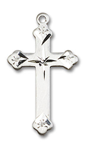 Embellished Cross Pendant - Sterling Silver 7/8 x 1/2 0667SS