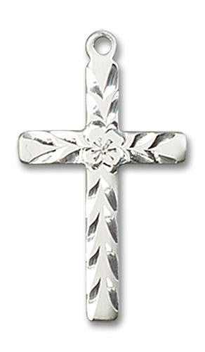 Embellished Cross Pendant - Sterling Silver 7/8 x 1/2 5669SS