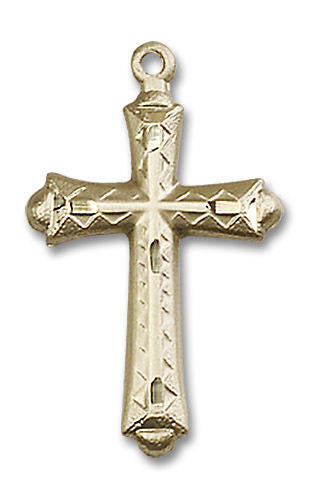 Embellished Large Cross Pendant - 14kt Gold 1 1/8 x 5/8 6007