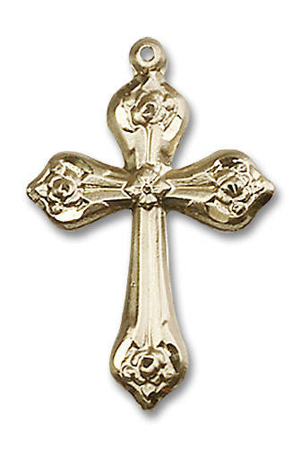 Embellished Large Cross Pendant - 14kt Gold 1 x 5/8 6010