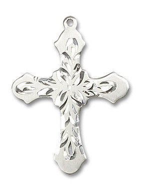 Embellished Large Cross Pendant - Sterling Silver 1 1/4" x 7/8" (6037SS3)