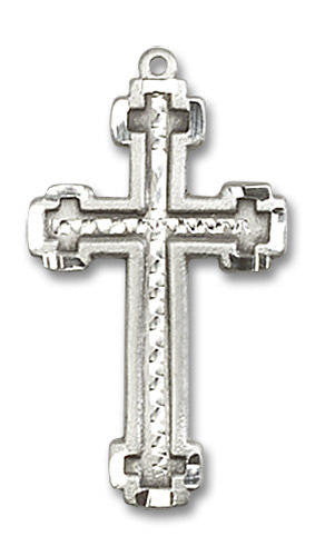 Embellished Large Cross Pendant - Sterling Silver 1 x 1/2 6039SS