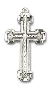 Embellished Large Cross Pendant - Sterling Silver 1" x 1/2" (6039SS)