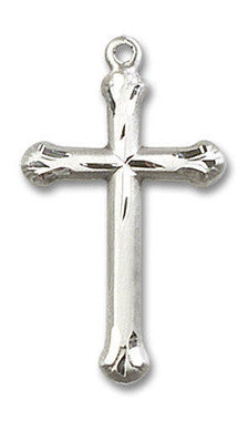 Embellished Large Cross Pendant - Sterling Silver 1" x 5/8" (6022SS)