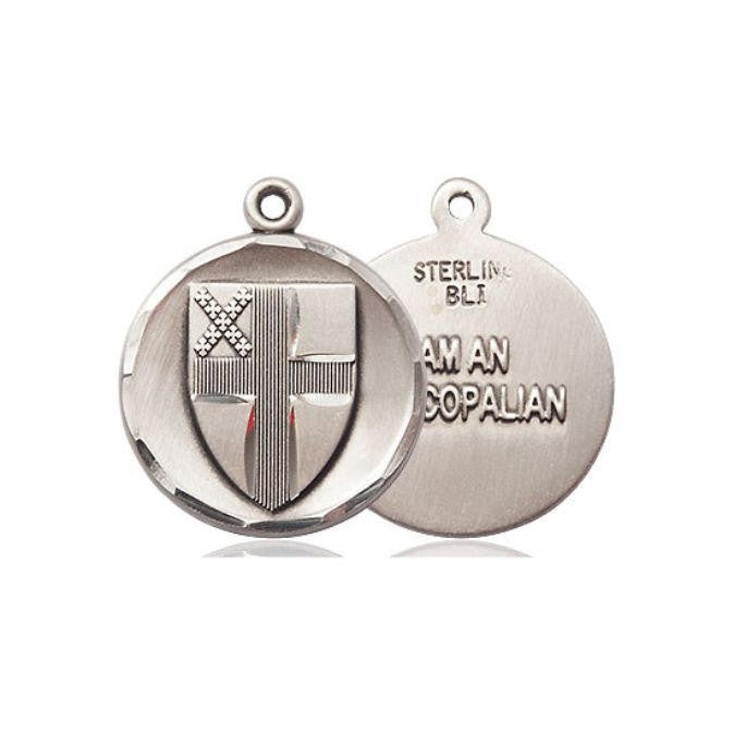 Episcopal Medal - Sterling Silver 7/8" x 3/4" Round Pendant (4237SS)