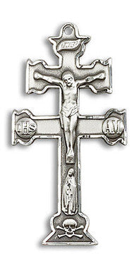 Extra Large Caravaca Crucifix Pendant - Sterling Silver 1 1/2" x 3/4" (6084SS)
