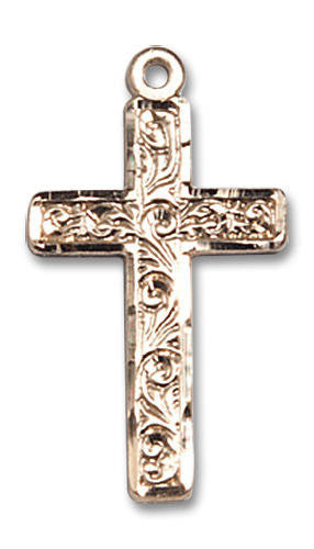 Extra Large Embellished Cross Pendant - 14kt Gold 1 3/8 x 3/4 0673Y