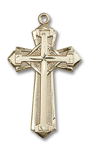 Extra Large Embellished Cross Pendant - 14kt Gold 1 5/8 x 7/8 0650Y