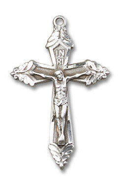 Extra Large Embellished Crucifix Pendant - Sterling Silver 1 5/8" x 1" (0665SS)