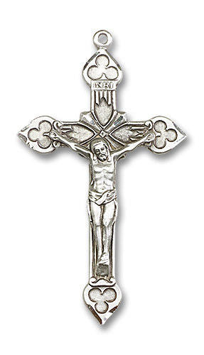 Extra Large Embellished Crucifix Pendant - Sterling Silver 1 7/8 x 1 1/8 0635SS