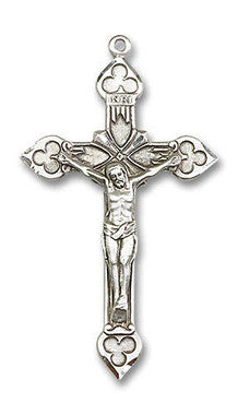 Extra Large Embellished Crucifix Pendant - Sterling Silver 1 7/8" x 1 1/8" (0635SS)