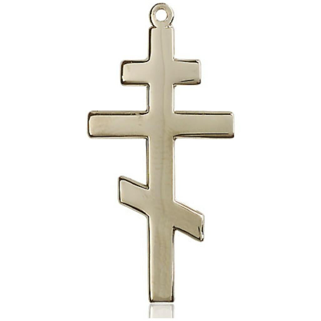 Extra Large Orthodox Cross Pendant - 14kt Gold 1 3/8 x 5/8 0241