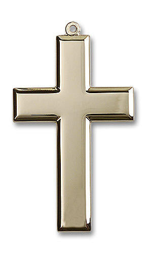 Extra Large Simple Cross Pendant - 14kt Gold 1 7/8 x 1 2188
