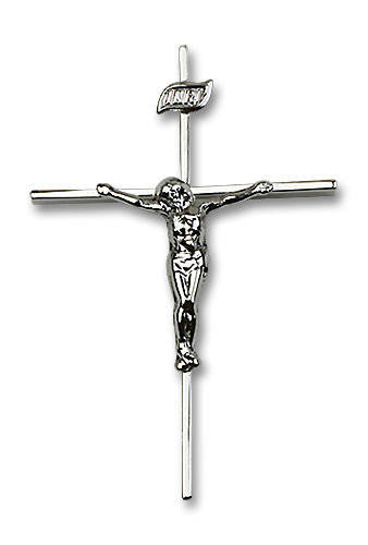 Extra Large Thin Crucifix Pendant - Sterling Silver 1 1/2 x 1 0011CSS