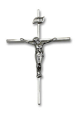 Extra Large Thin Crucifix Pendant - Sterling Silver 1 1/2" x 1" (0011CSS)
