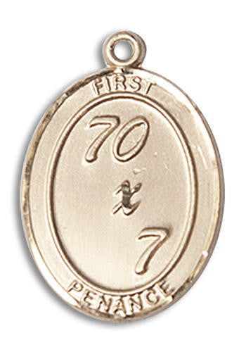 First Penance Medal - 14kt Gold Oval Pendant 2 Sizes