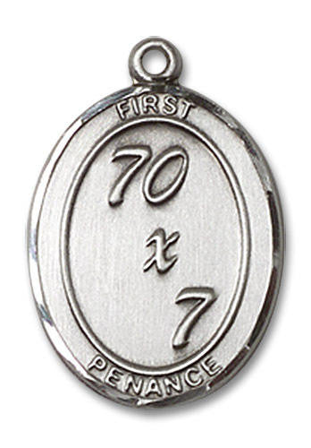 First Penance Medal - Sterling Silver Oval Pendant 2 Sizes
