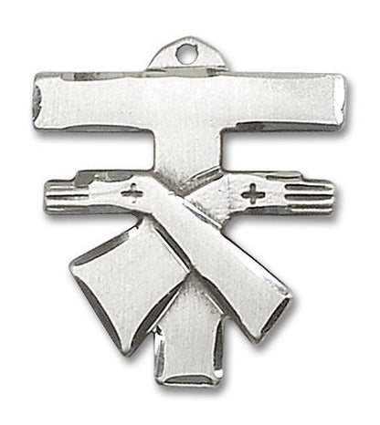 Franciscan Cross Pendant - Sterling Silver 1 3/8 x 1 1/4 6073SS